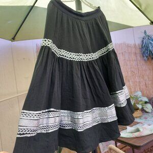 Vintage Black and Silver Patio Skirt